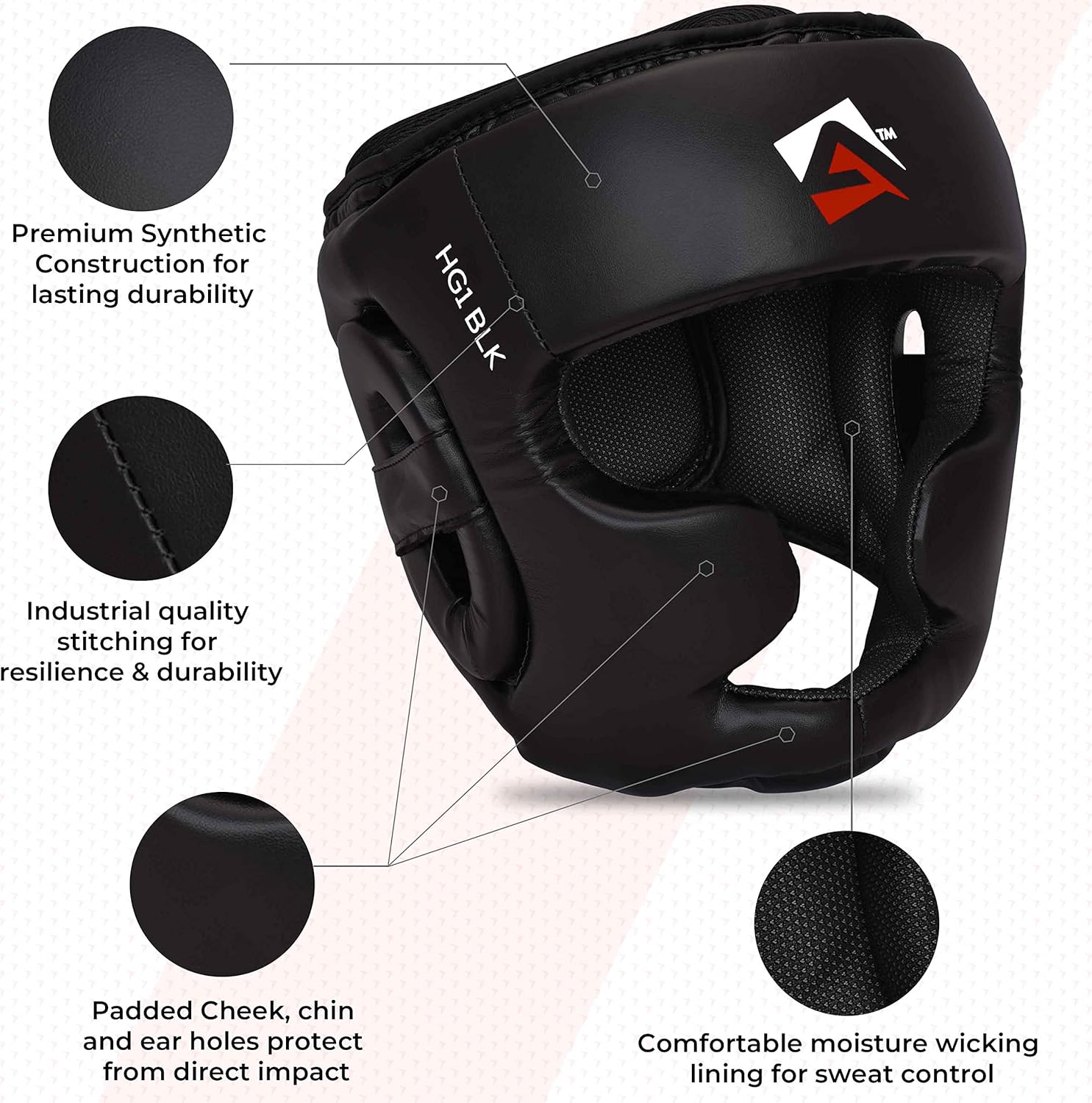 AQF Premium Full Face Boxing Headguard: MMA Training Headgear Muay Thai Sparring Protection