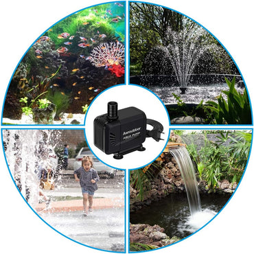 Awroutdoor Submersible Water Pump 35W 2500L/H 3 Nozzles for Aquarium Pond Fountain Hydroponics