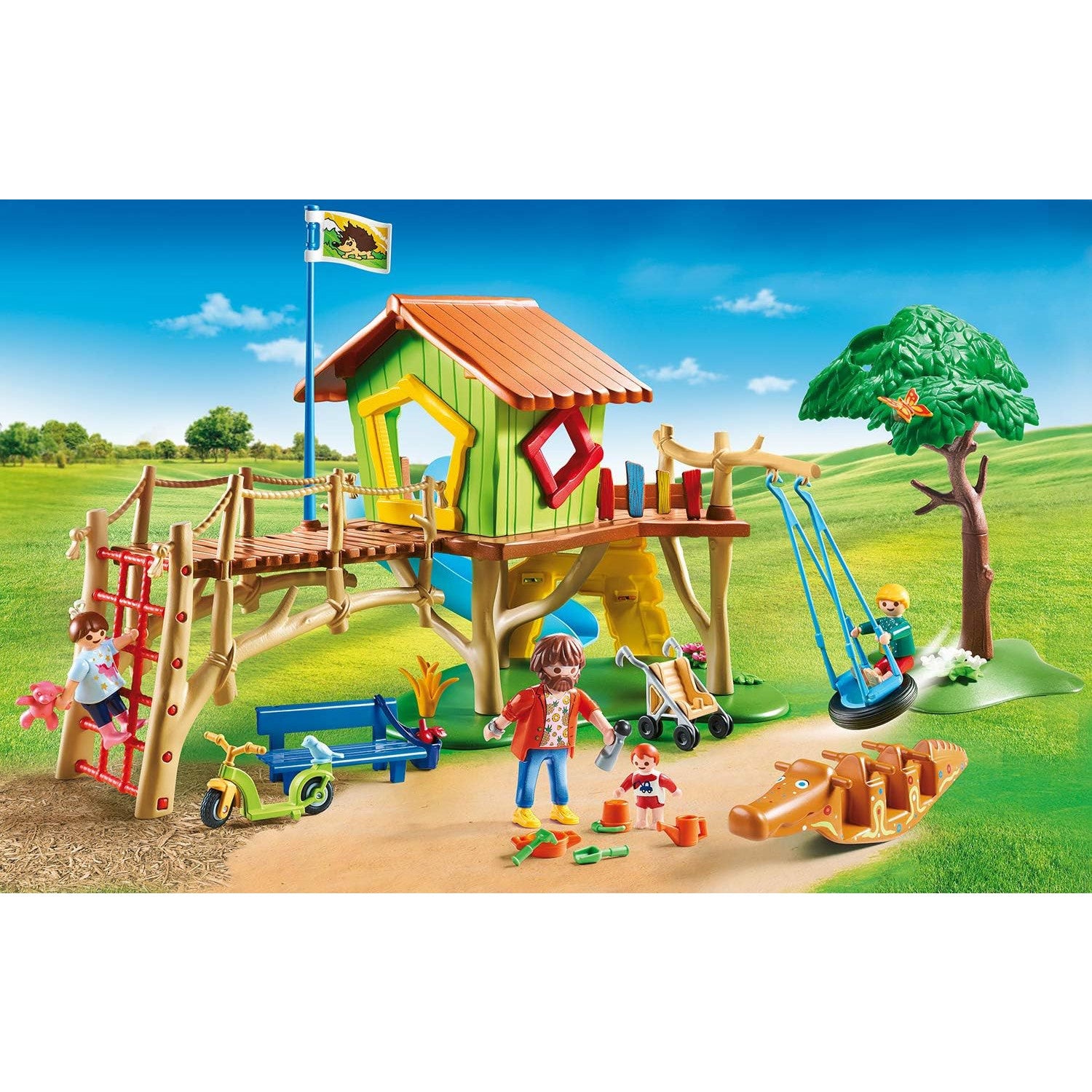 Playmobil Adventure Playground Playset with Rope Net, Swing & Seesaw