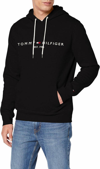 Tommy Hilfiger Men's Core Logo Hoodie – Soft Cotton‑Poly Blend - Gomix Brands Outlet