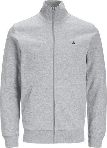 JACK & JONES Men's Zip-Front Sweatshirt with Logo Soft Grey