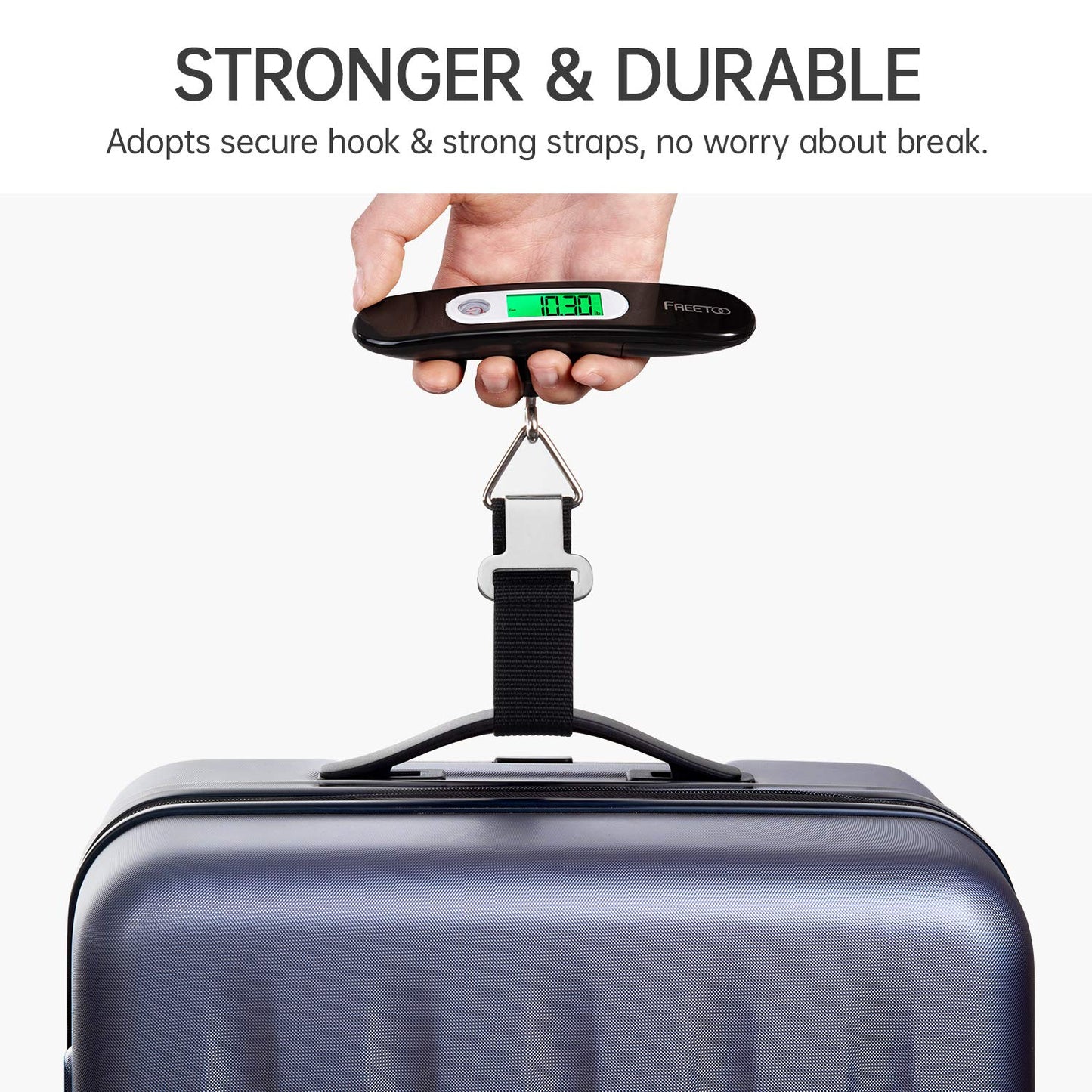 FREETOO Portable Digital Luggage Scale 50 kg Capacity Black
