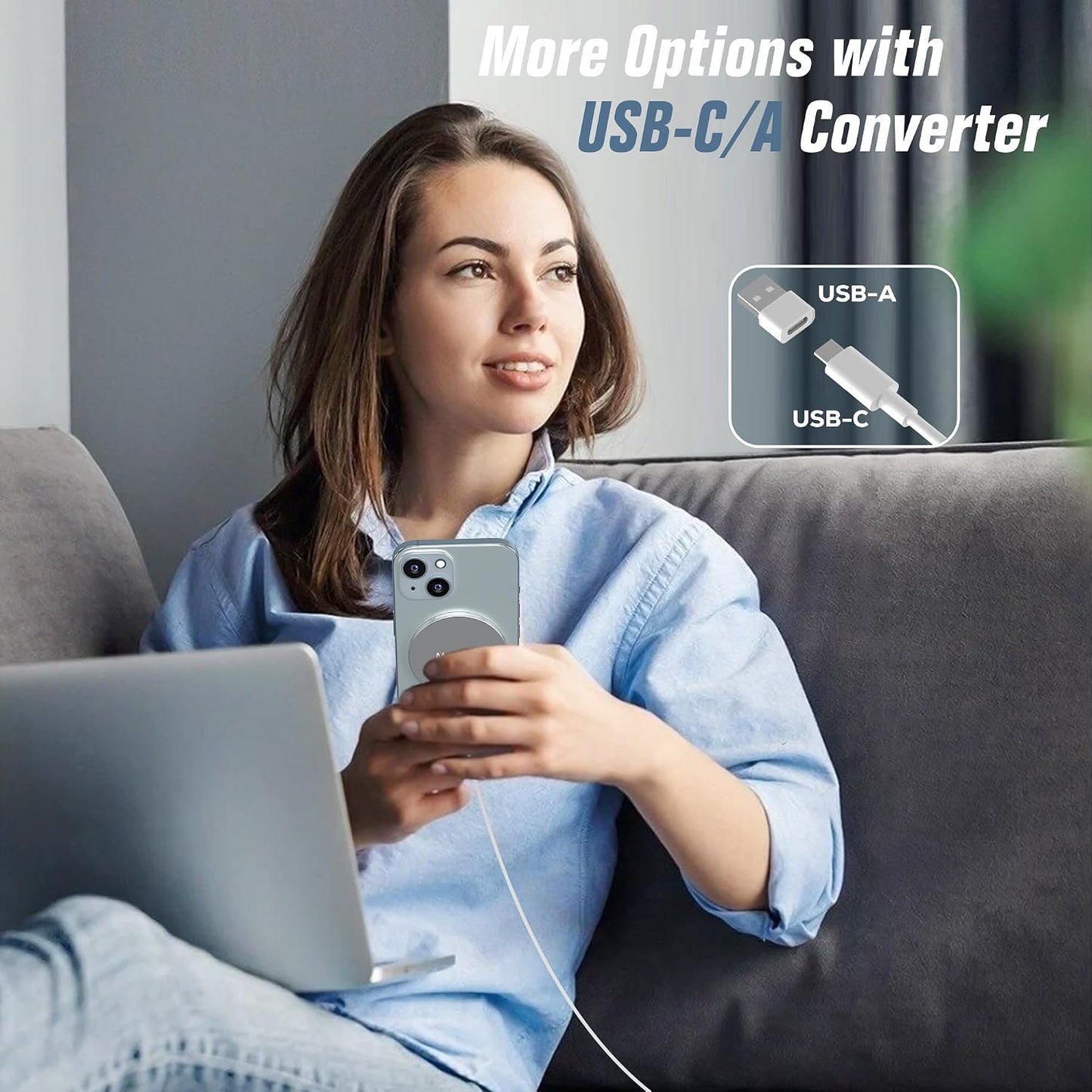 Hoonyer MagEase Magnetic Wireless Charger 15W Mag-Safe Compatible with iPhone 16 15 14 13 12