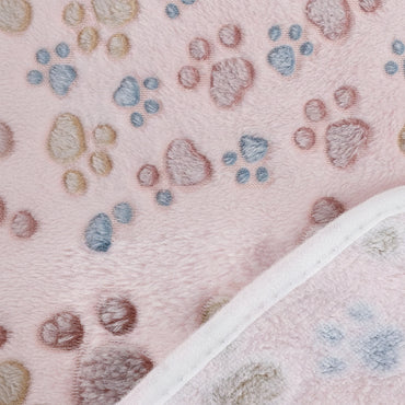 Warm Paw Print Pet Blanket for Dogs and Cats