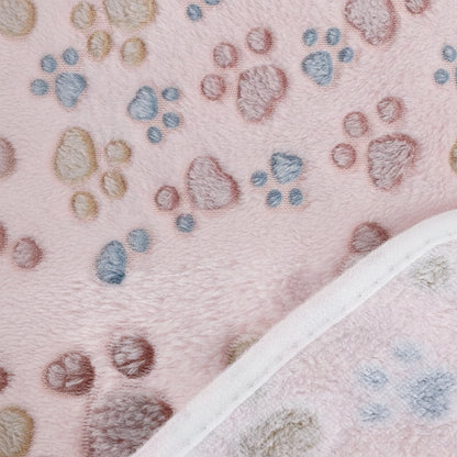 Warm Paw Print Pet Blanket for Dogs and Cats
