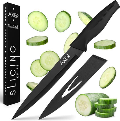 Axer 20cm Professional Black Kitchen Knife – Precision Cutting Tool