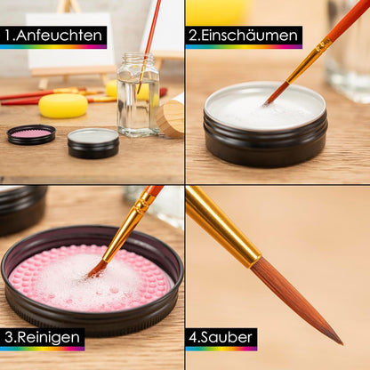 OfficeTree 20-Piece Acrylic Brush Set with Soap, Case, Palette Knife