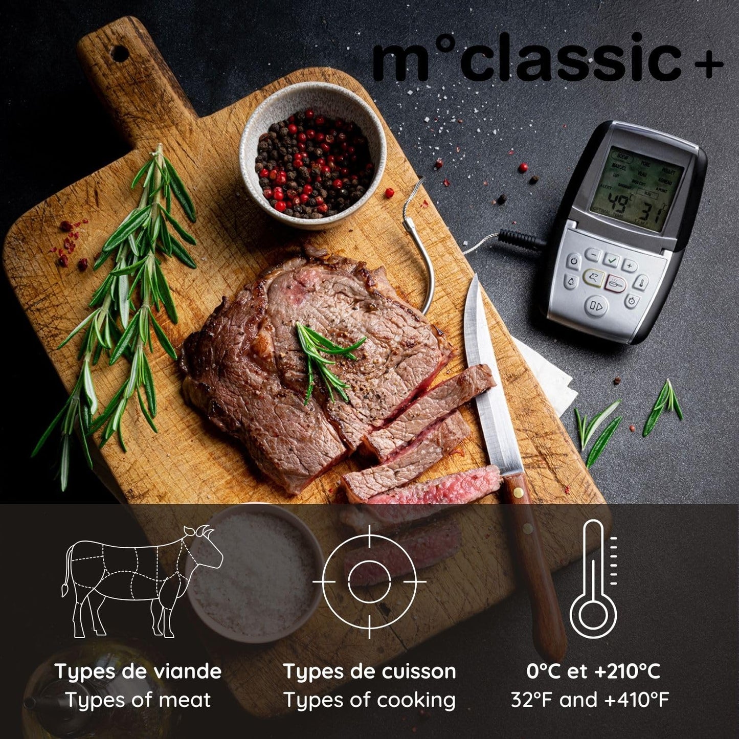 MASTRAD Thermo-Sonde M classic+ Precise Oven & Induction Cooking Thermometer