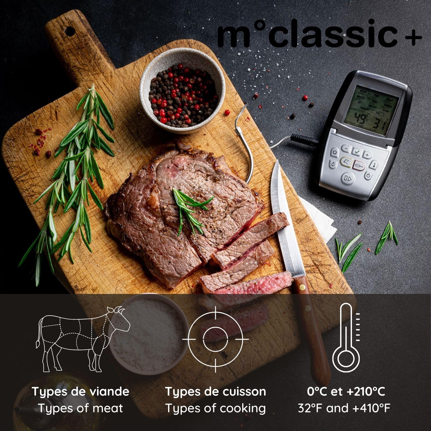 MASTRAD Thermo-Sonde M classic+ Precise Oven & Induction Cooking Thermometer