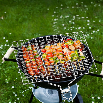 Ribber Folding Portable Fish Grilling Basket for Outdoor Grill