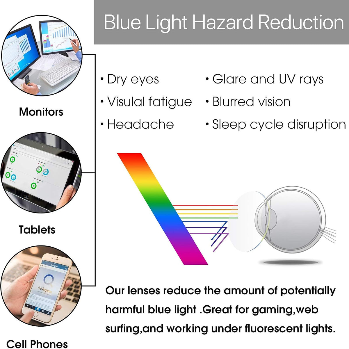 VANANA Unisex Foldable Blue Light Blocking Reading Glasses Black