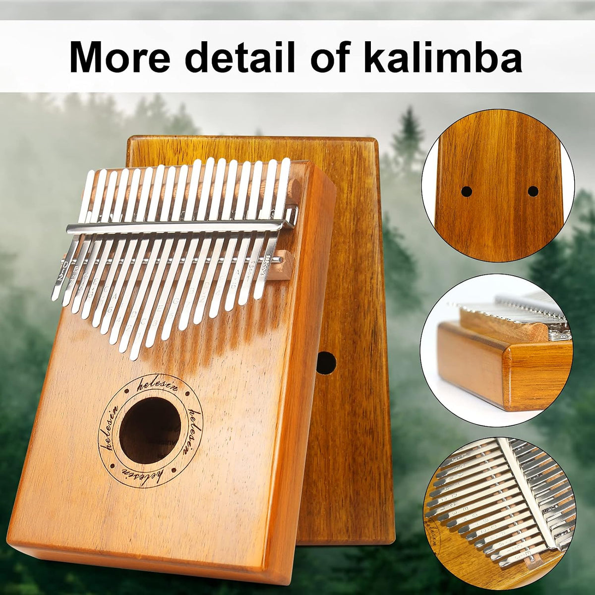 HELESIN 17 Keys Solid Thumb Piano Kalimba