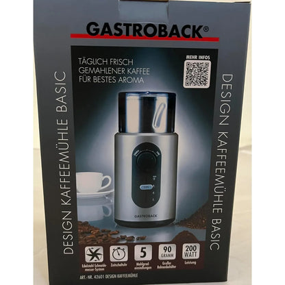 Gastroback Design Coffee Grinder Basic with Stainless Steel Blade and 5 Grind Settings - Gomix Brands Outlet