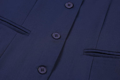 Navy Blue Women's Vest Waistcoat with Pockets – MINTLIMIT