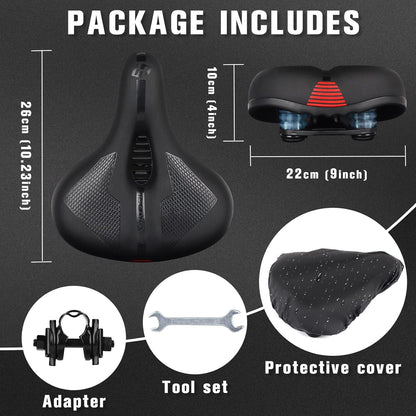HASAGEI Gel Mountain Bike Saddle – Wide Waterproof Comfort Seat