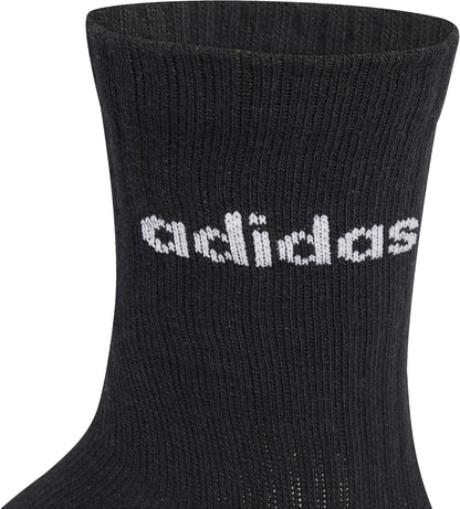 adidas Linear Crew Cushioned Socks – Unisex 6‑Pair Pack