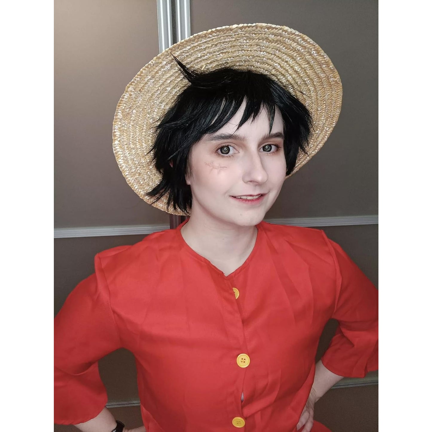 Luffy Straw Hat – Monkey D. Luffy Costume Cap – Natural Straw Cosplay Hat