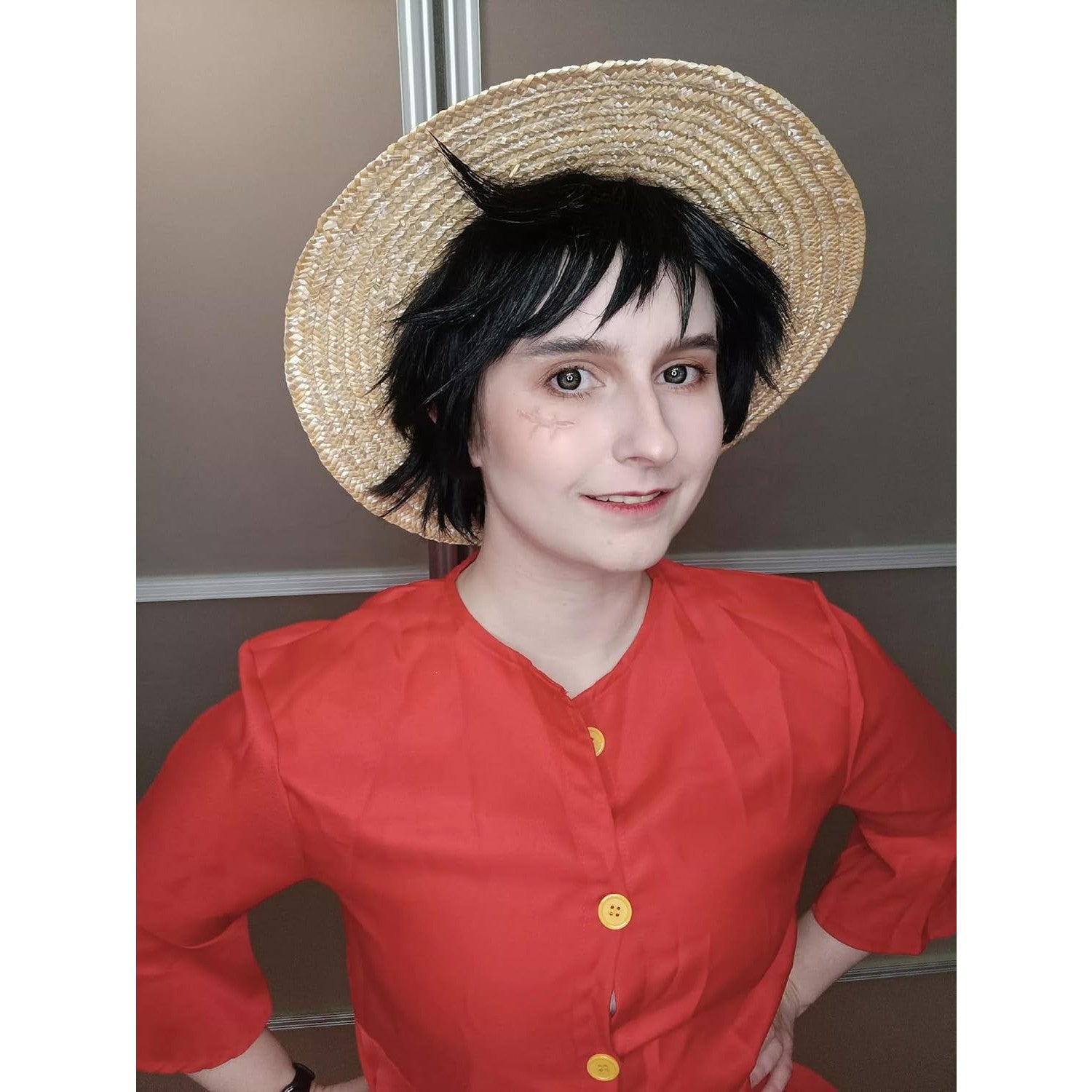 Luffy Straw Hat – Monkey D. Luffy Costume Cap – Natural Straw Cosplay Hat