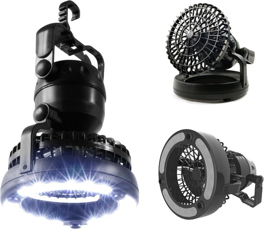 Portable LED Lantern with Fan: 2-in-1 Battery Powered Light and Cooling