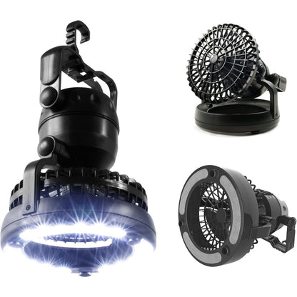 Portable LED Lantern with Fan: 2-in-1 Battery Powered Light and Cooling