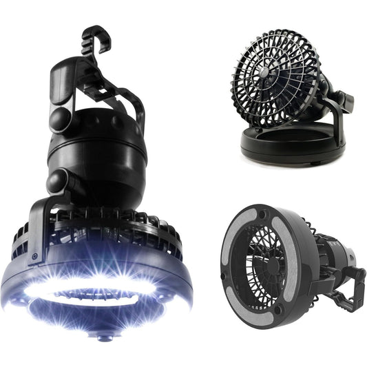Portable LED Lantern with Fan: 2-in-1 Battery Powered Light and Cooling