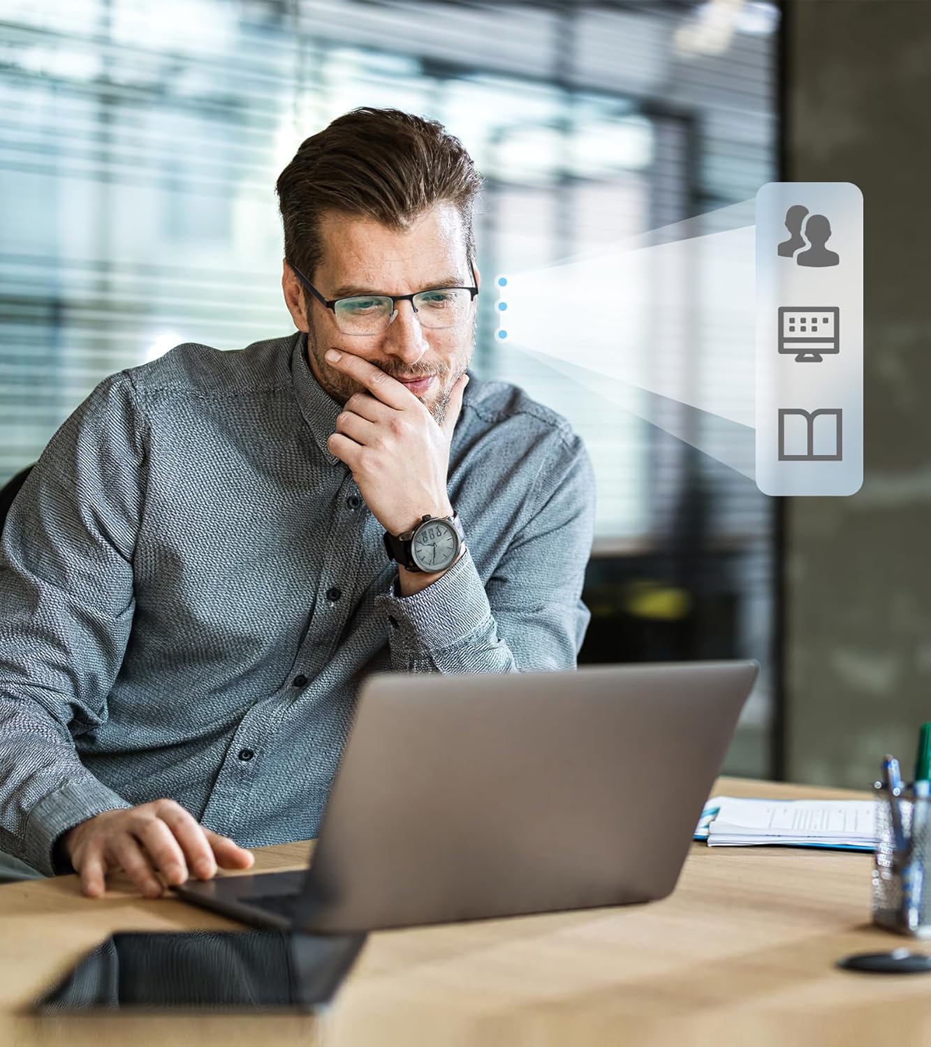 Missfive Multifocus Progressive Reading Glasses with Blue Light Blocking