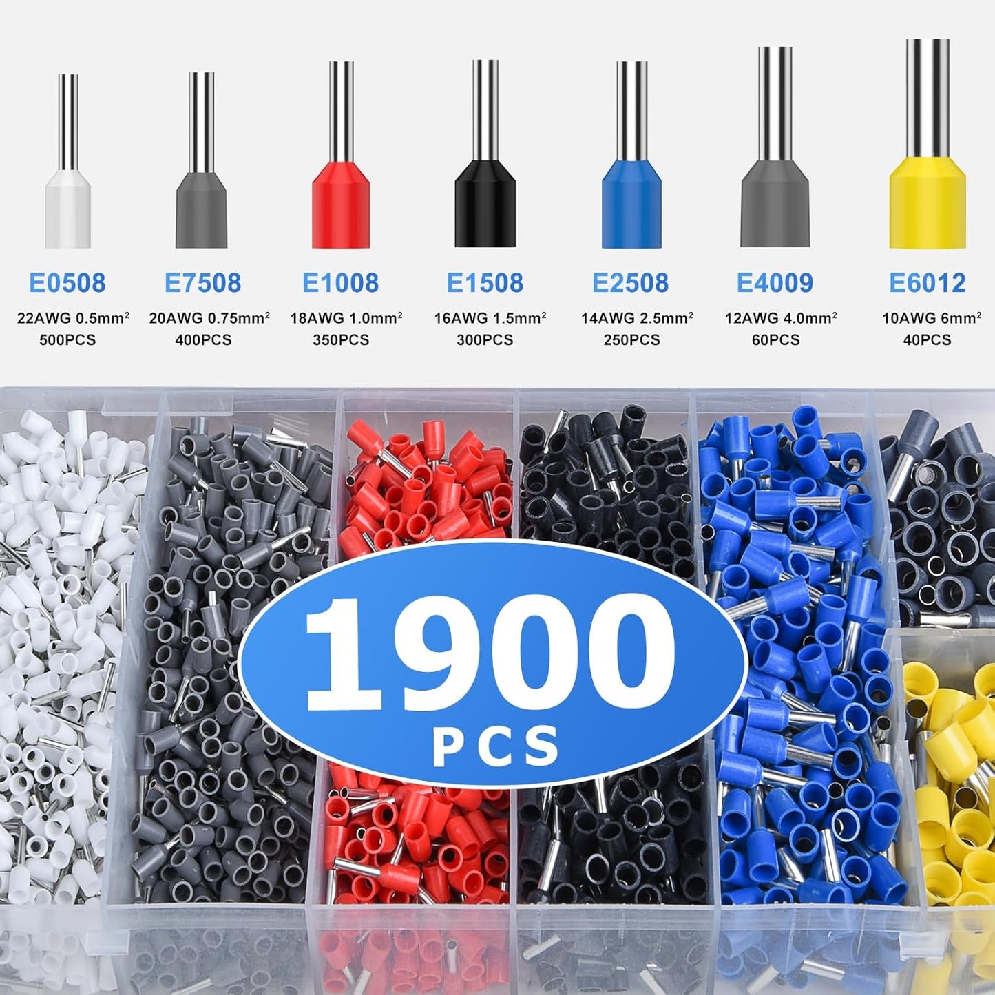 Preciva ‎Crimper Kit with 1900PCS Connectors