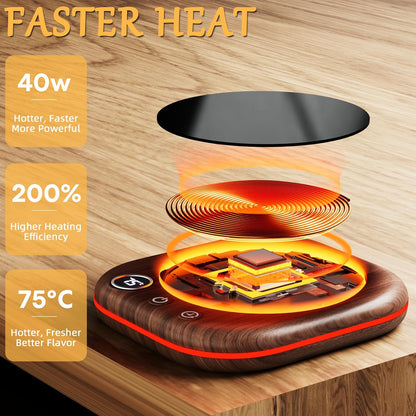 Smart Coffee Mug Warmer with Lighting, 3 Temperature Control, Auto Shut Off