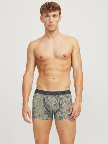 JACK & JONES Men's Jaccameron 5-Pack Cotton Blend Boxer Trunks - Soft & Stretchy