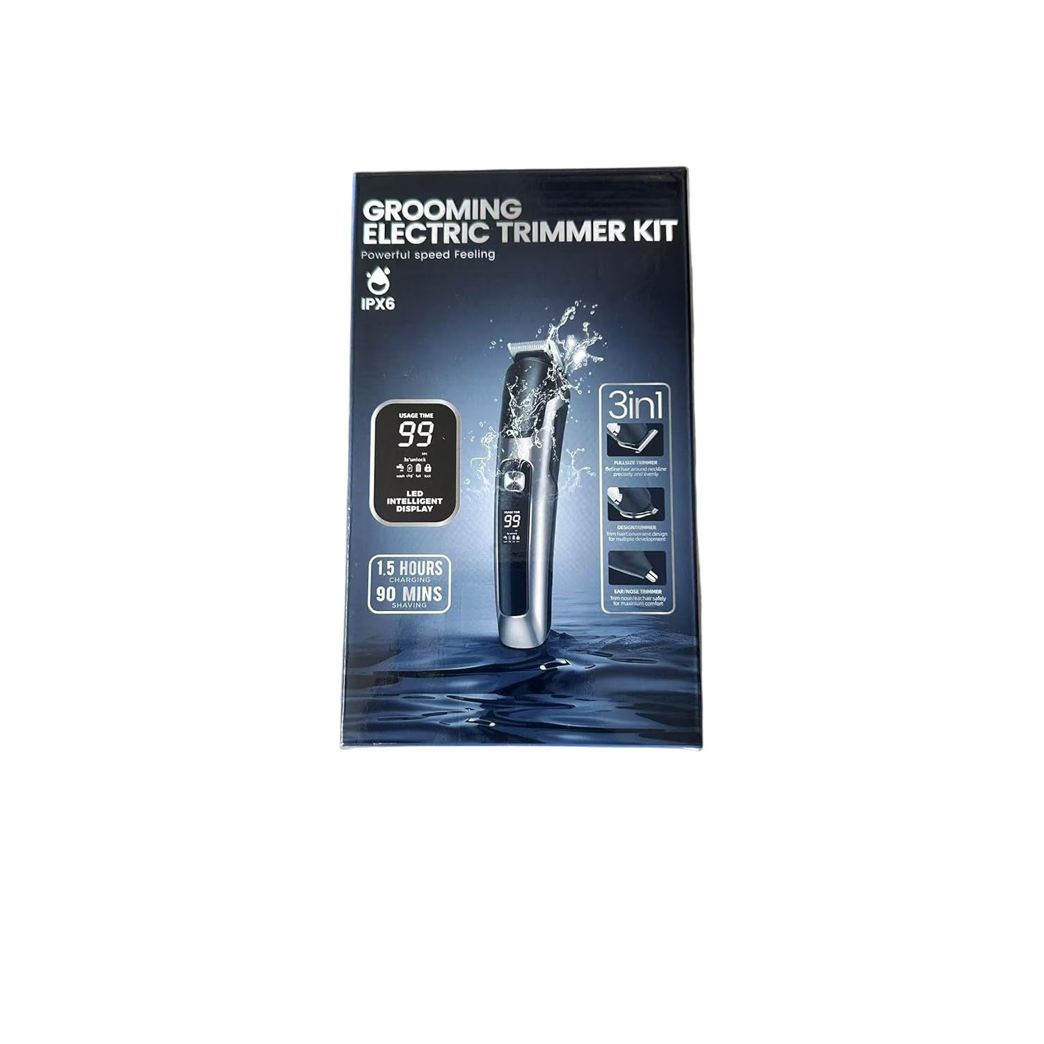 Professional Wet-Dry Beard & Hair Trimmer with 8 Rotating Heads