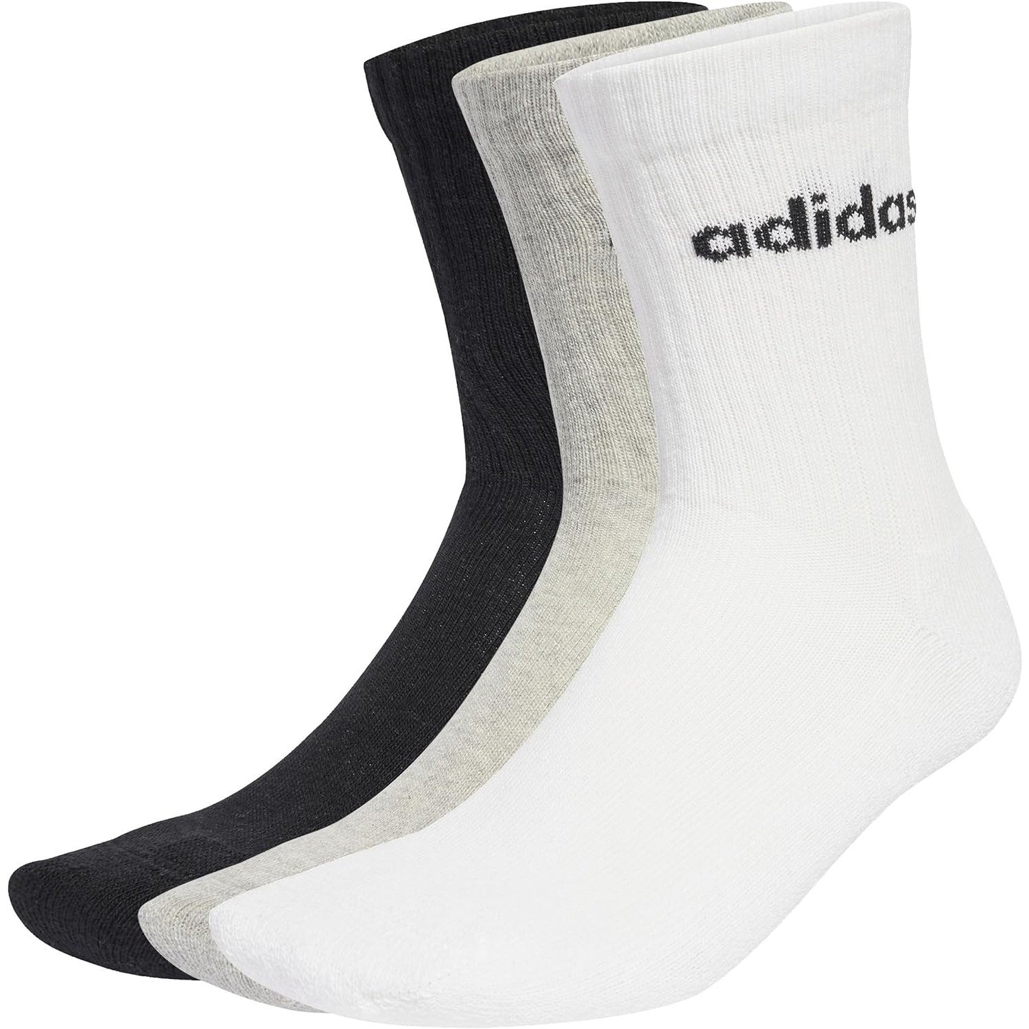 adidas Linear Crew Cushioned Socks – Unisex 6‑Pair Pack