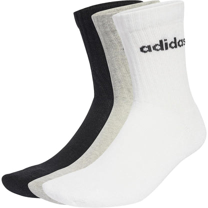 adidas Linear Crew Cushioned Socks – Unisex 6‑Pair Pack