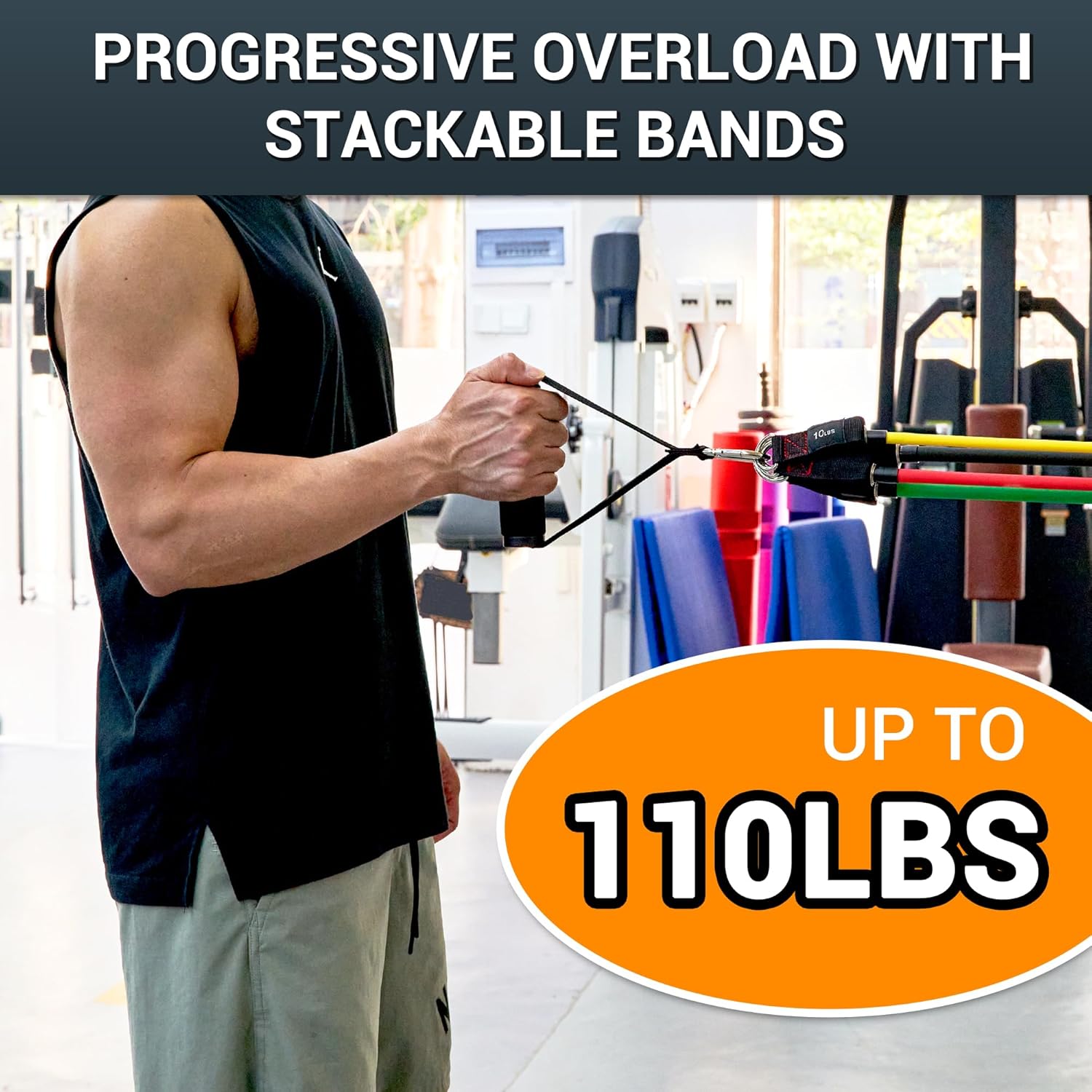 TheFitLife 5‑Piece Stackable Resistance Bands Set – Up to 300 lb