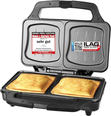 Emerio XXL Sandwich Toaster 900W Shell-Shape Leak-Proof BPA-Free