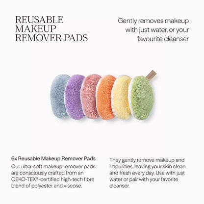 Waschies Colorful Reusable Washable Makeup Removal Pads – 6 Pack