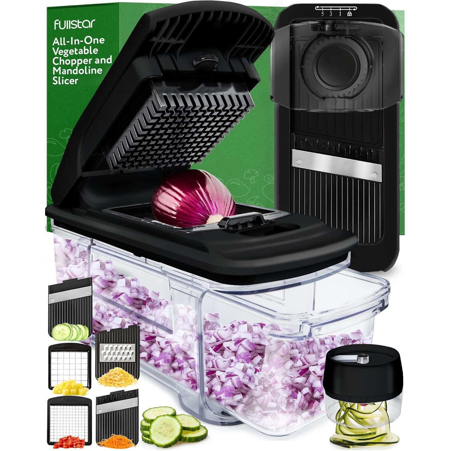 Fullstar 11-in-1 Stainless Steel Vegetable Chopper & Spiralizer