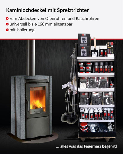 FIREFIX Adjustable Chimney Hole Cover with Expansion Funnel 160mm Diameter