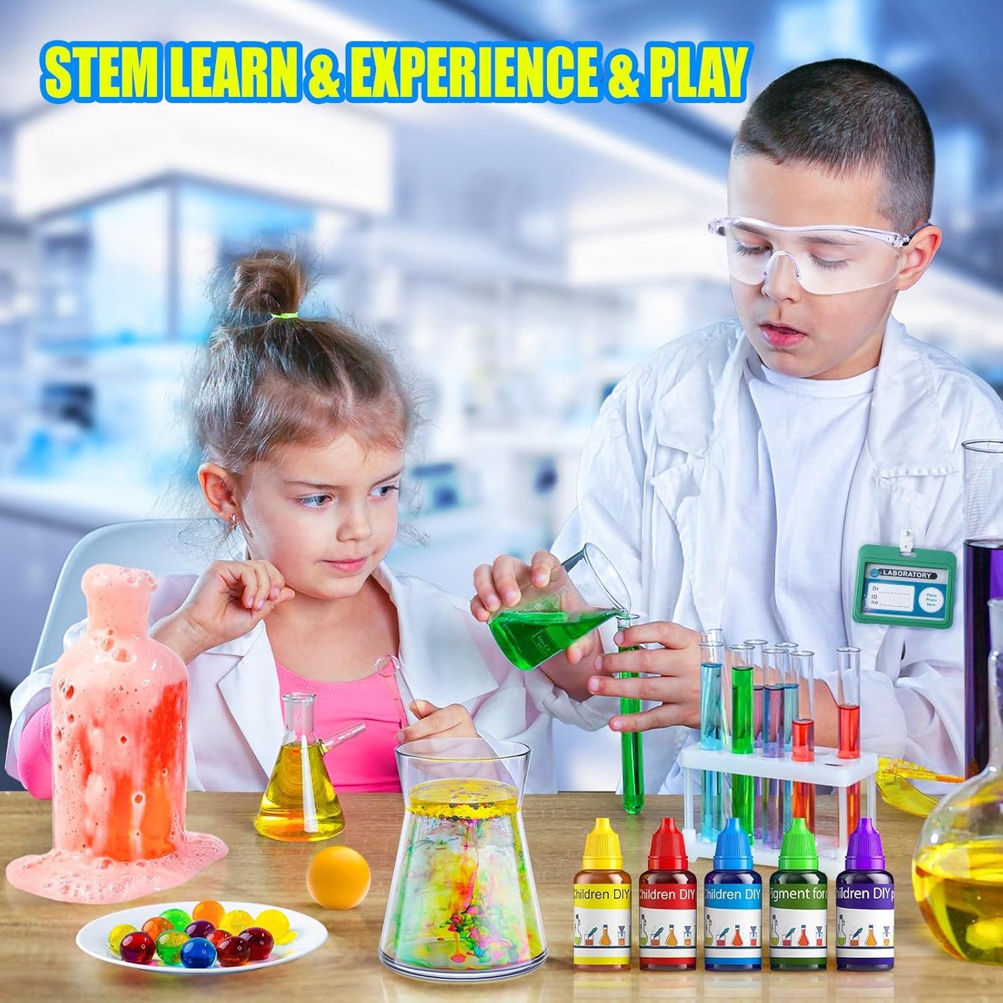 90-Experiment Kids Science Kit - Hands-On STEM Chemistry Physics Set
