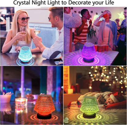 Rouclo Crystal Table Lamp 16 Colours LED USB-C Touch Remote Control 12.5 cm