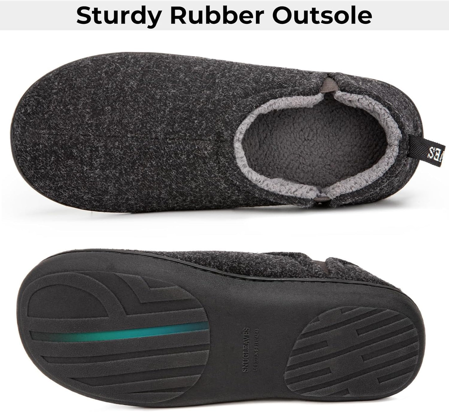 Snug Leaves Men's Faux Wool Slippers – Warm Elastic House Shoes