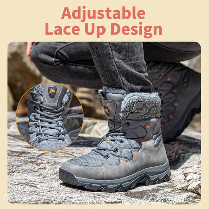 Men's Waterproof Snow Boots with Fur Lining and Anti‑Slip Grip