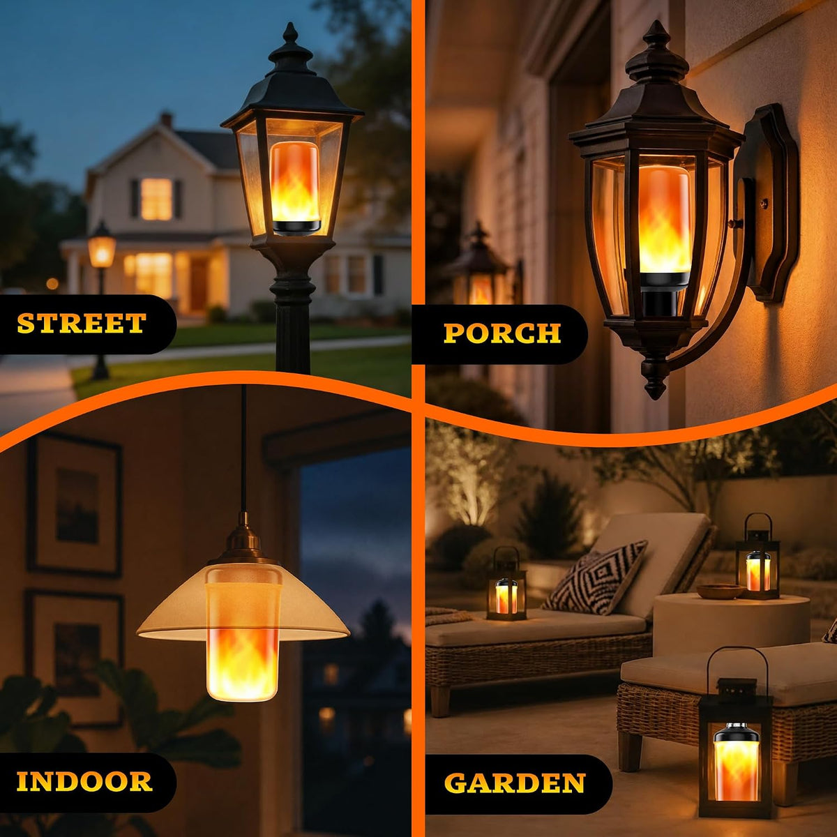 hyrion QHFN4 Flickering LED Flame Light Bulbs