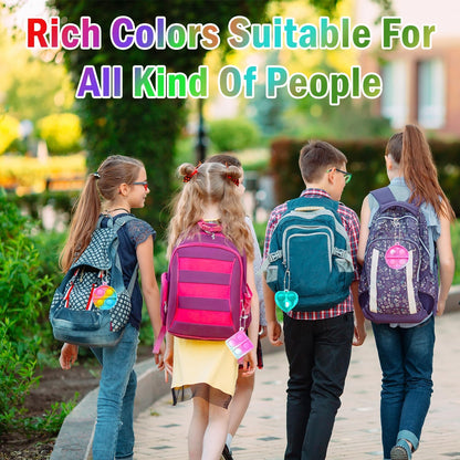 30 Pack Colorful Silicone Fidget Keyring Set for Kids