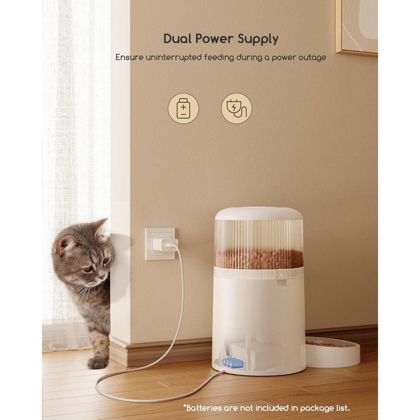 Faroro 4L Automatic Cat Feeder with 3MP Night‑Vision Camera