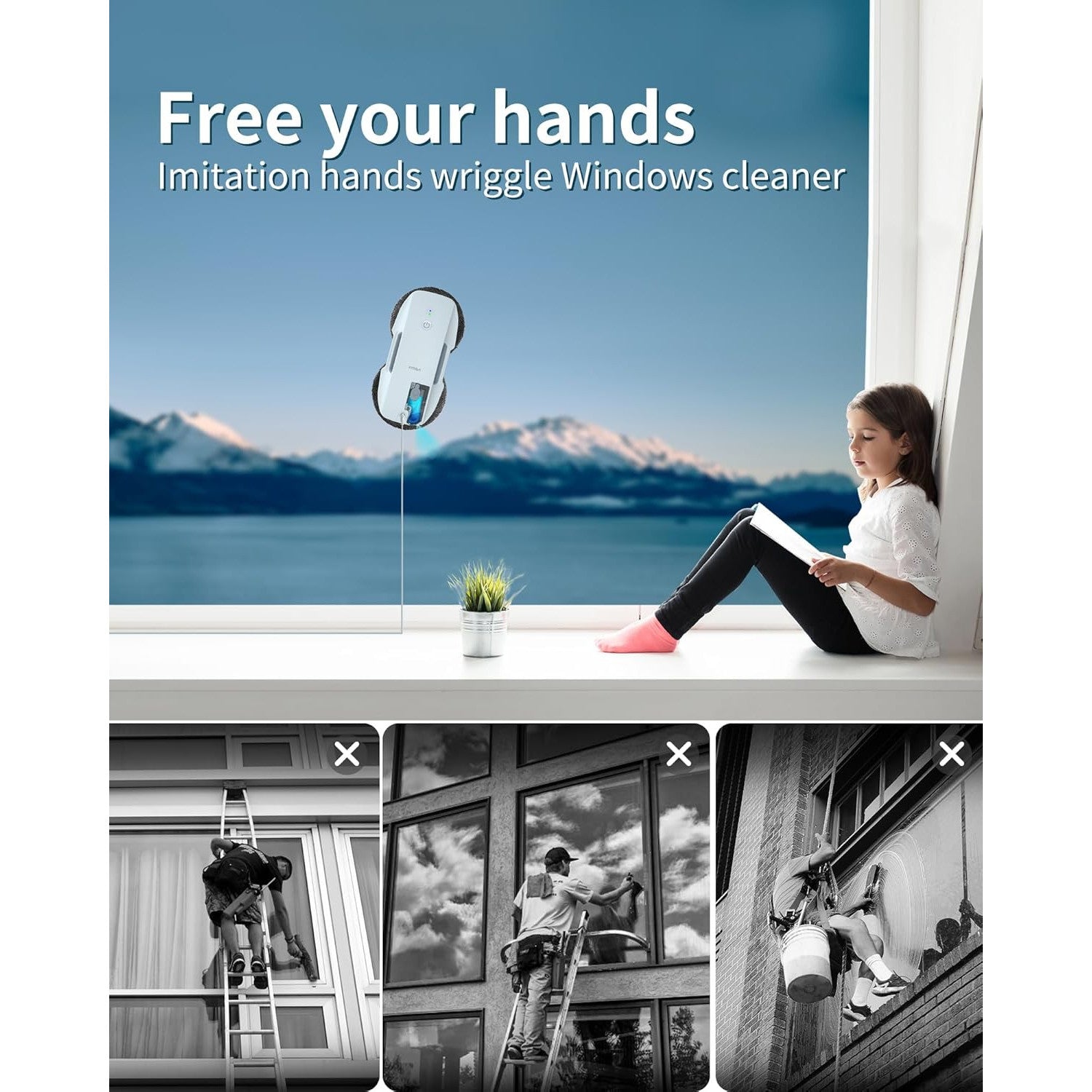 FMART T9Pro Intelligent Window Cleaning Robot with Ultrasonic Spray