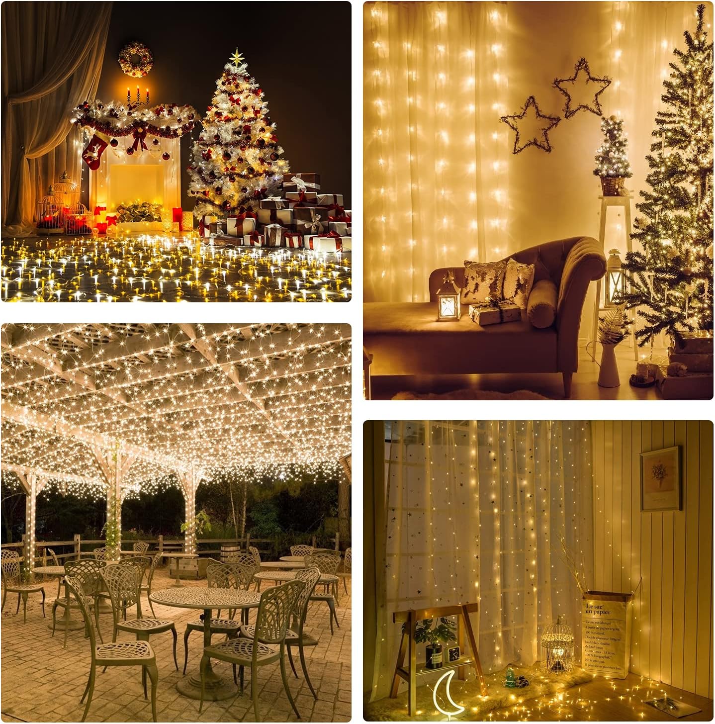 Heaffey Purple Solar Fairy String Lights 40ft Waterproof Outdoor LED