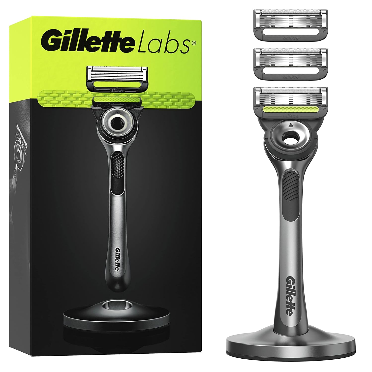Gillette Labs Exfoliating Bar Razor with 5‑Blade Magnetic Handle