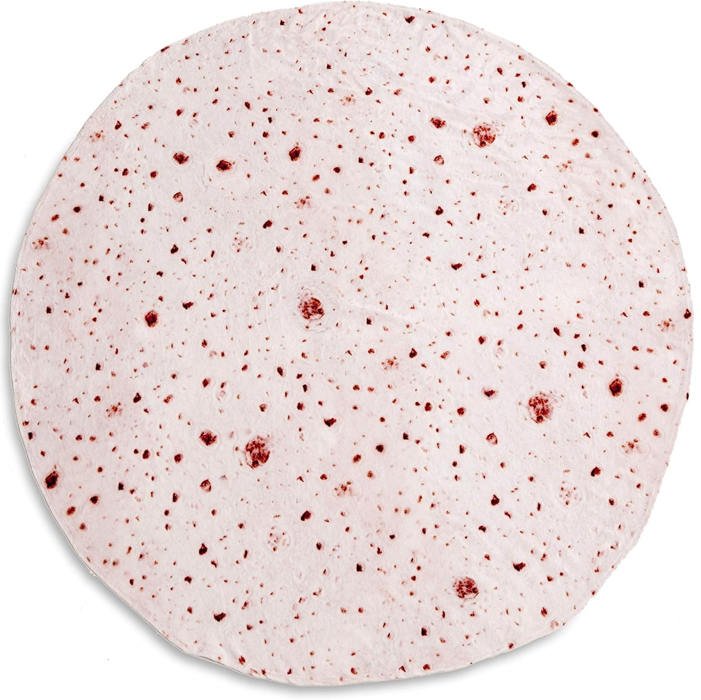 Kanguru Cream Piadina Burrito Tortilla Blanket – 63‑inch Round Fleece Throw