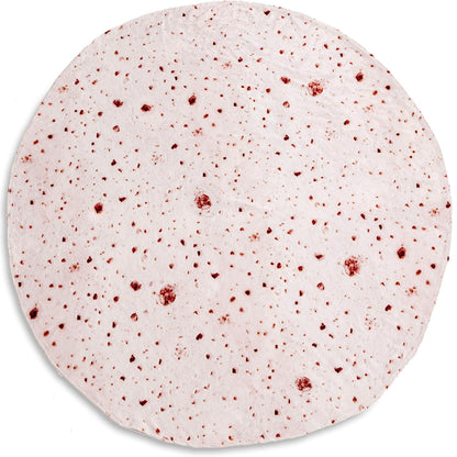 Kanguru Cream Piadina Burrito Tortilla Blanket – 63‑inch Round Fleece Throw