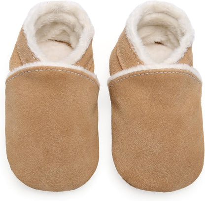 Cozy Leather Baby Slippers for Girls and Boys Warm Winter